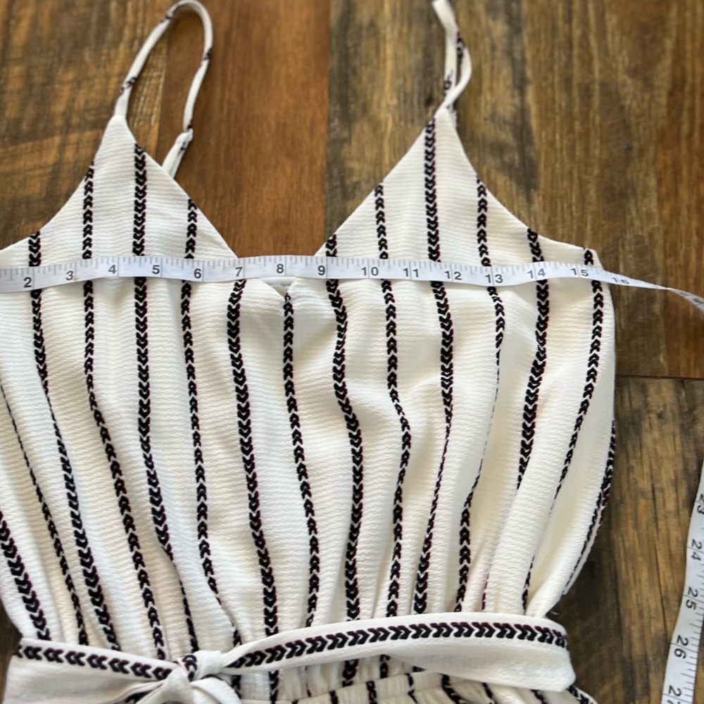 One Clothing Heart La Ivory Black Striped Jumpsuit - Picture 8 of 11